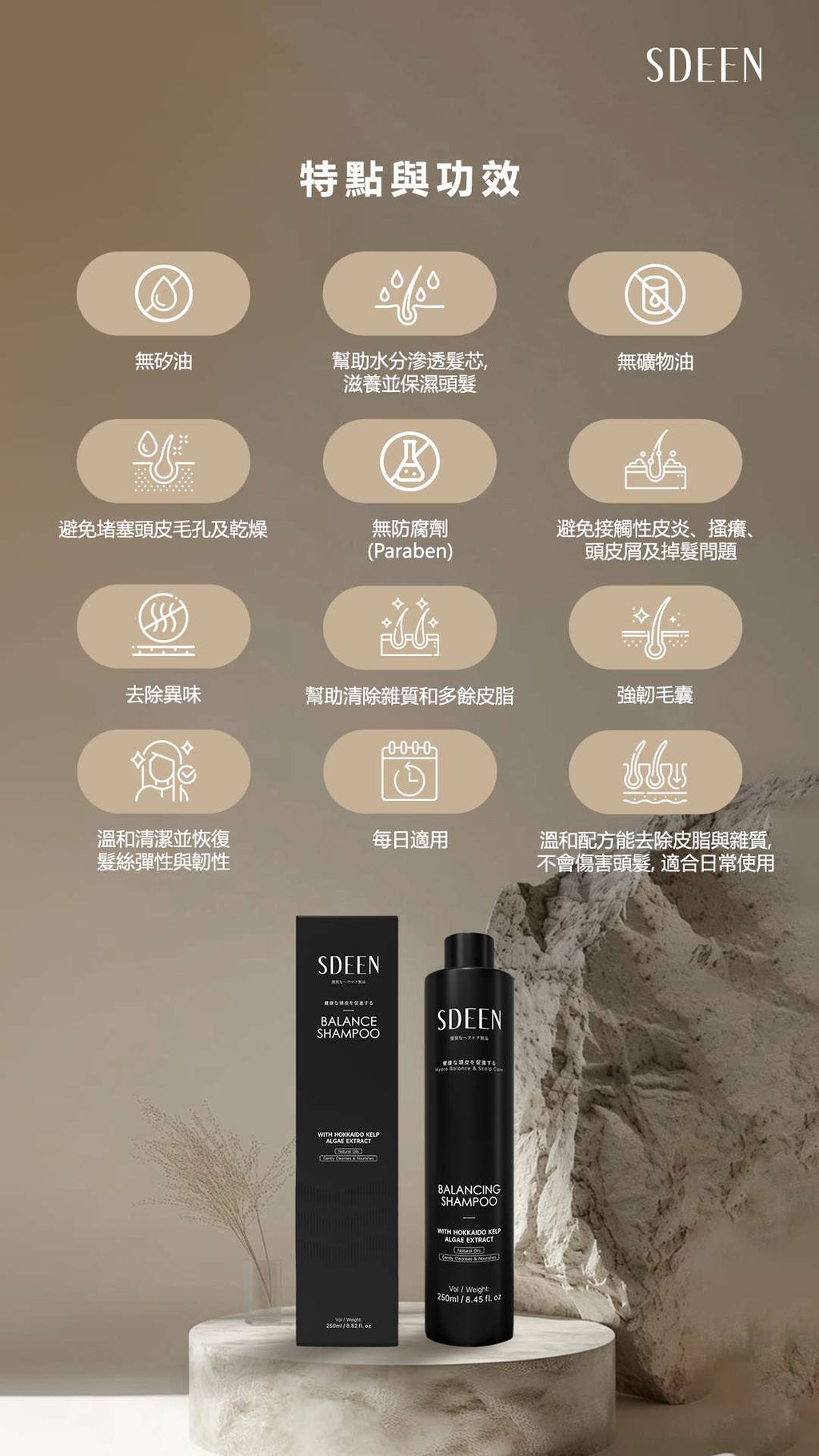 <SDEEN> 防脫洗髮液100ml+角蛋白水光髮膜50ml 旅行裝